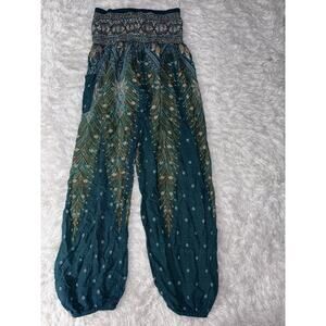 Gypsy Gal Women’s Green Design Rayon Pants. Pretty, Exc. Cond